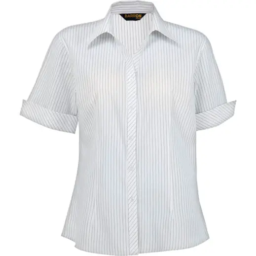 Ladies Quest Short Sleeve Blouse WhiteBlack